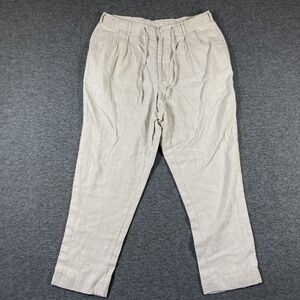 Successo Linen Pants Mens 36/34 Beige Drawstring Waist Resort Relaxed Beachy
